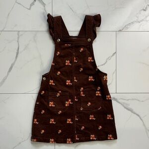 cupcakes & cashmere Chocolate Floral Kids Overalls